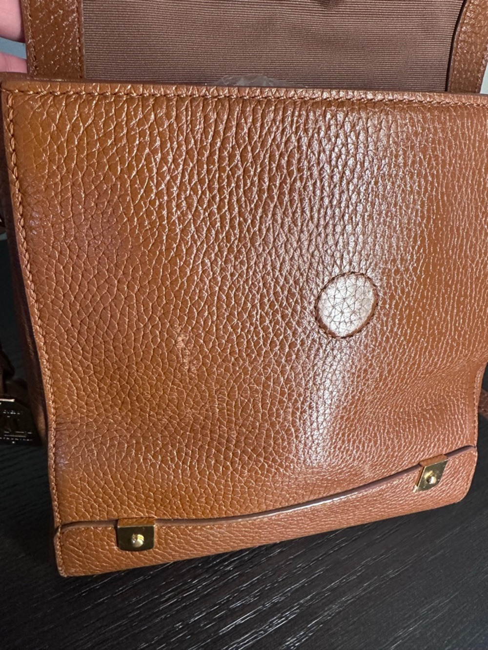 Ralph Lauren Tan Pebbled Leather Messenger Bag - Picture 4 of 13